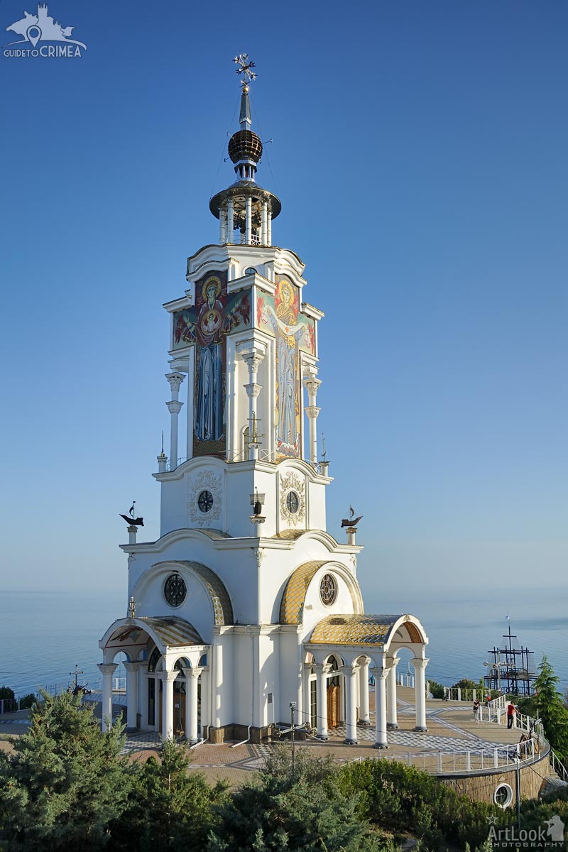 Church-Lighthouse of St. Nicholas of Myra at Sunset