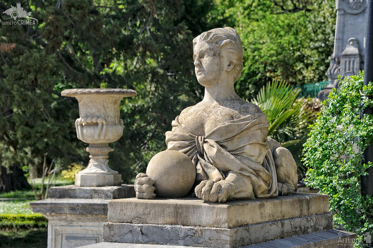 Sculpture of the Woman-Sphinx with a Ball at Massandra Palace
