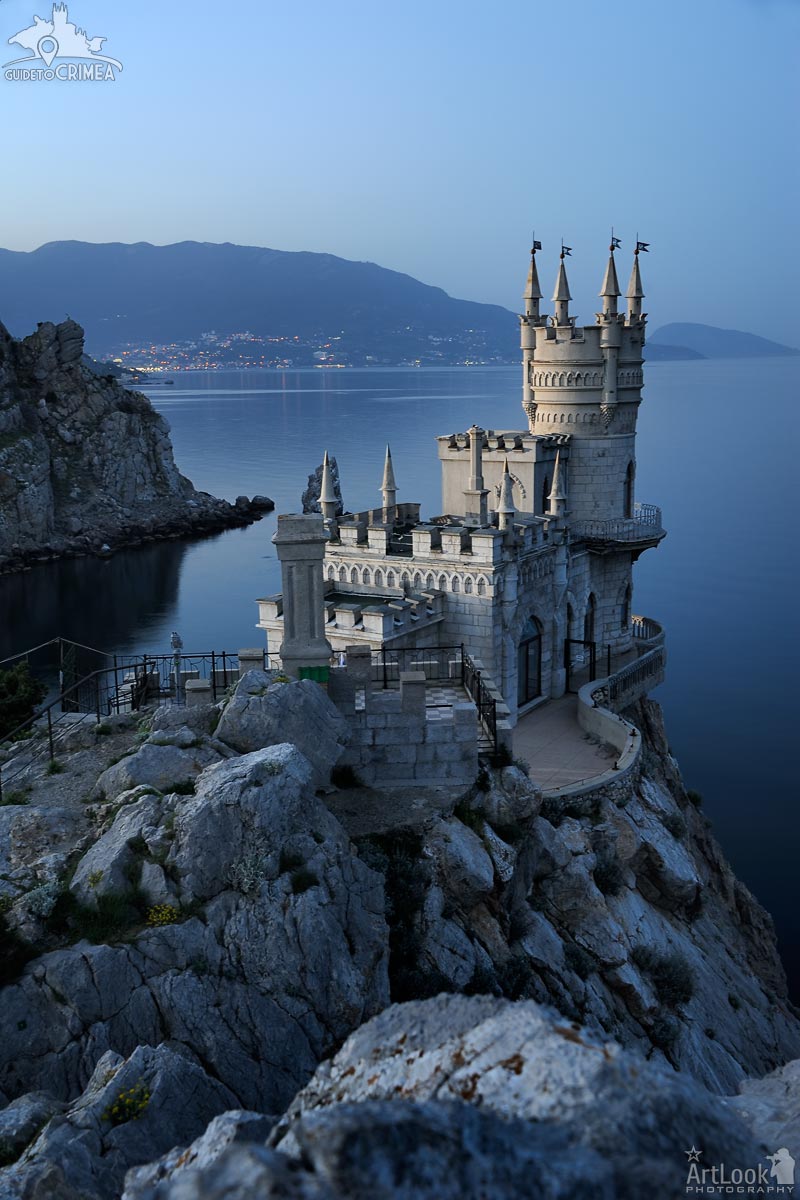 The Swallow's Nest Castle on a Rock at Twilight