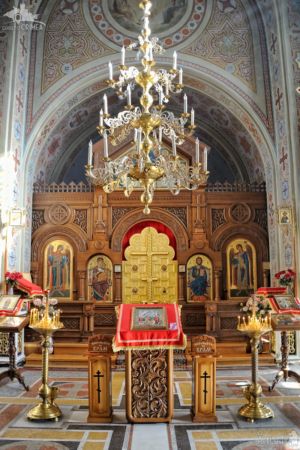 In Front of the Wooden Iconostasis of Foros Church
