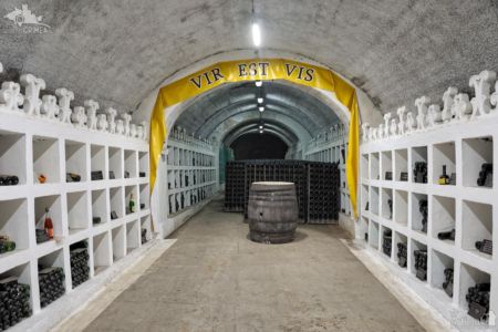 Interior of Enoteca in tummel of Novy Svet Winery